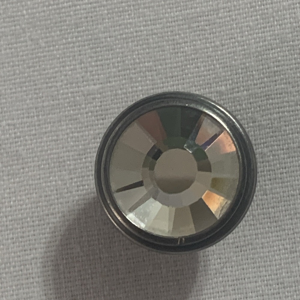 Rock Revival Replacement Button Clear Crystal w/Pewter Color Metal NEW